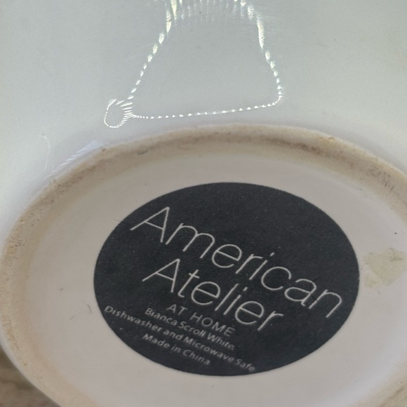 2 American atelier Elegant White Embossed Mugs - Picture 6 of 8